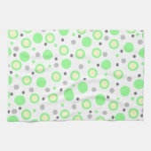 Mint Green Cream Gray Polka Dots Theedoek (Horizontaal)
