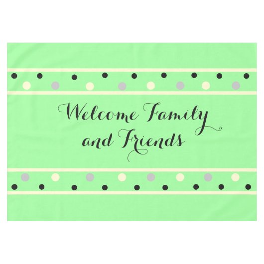 Mint Green Cream Grey Polka Dots Vrienden Tafelkleed (Voorkant (Horizontaal))