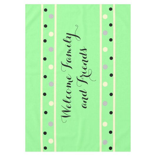 Mint Green Cream Grey Polka Dots Vrienden Tafelkleed (Voorkant)