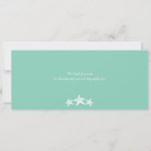 Mint Green Cream Starfish Boarding Pass Weddenscha Kaart (Achterkant)