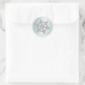 Mint Green Crystal Snowflake Envelope Seal Ronde Sticker (Tas)
