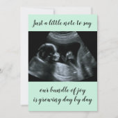 Mint Green Custom Sonogram Foto Zwangerschap Aankondiging (Voorkant)