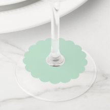 Mint Green Custom Wine Glass Labels