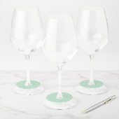 Mint Green Custom Wine Glass Labels (Set)