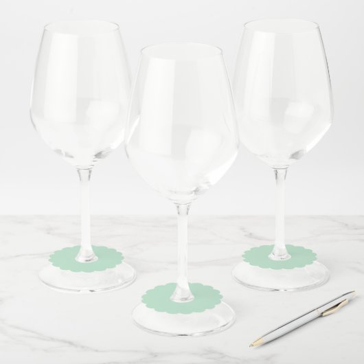 Mint Green Custom Wine Glass Labels (Set)