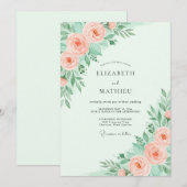 Mint Green Dainty Spring Wedding Kaart (Voorkant / Achterkant)