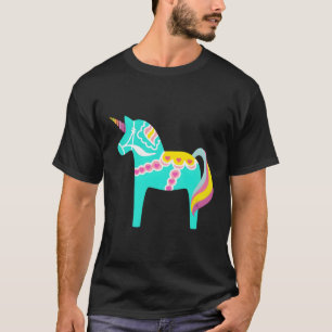 Mint Green Dala Horse Unicorn T-shirt
