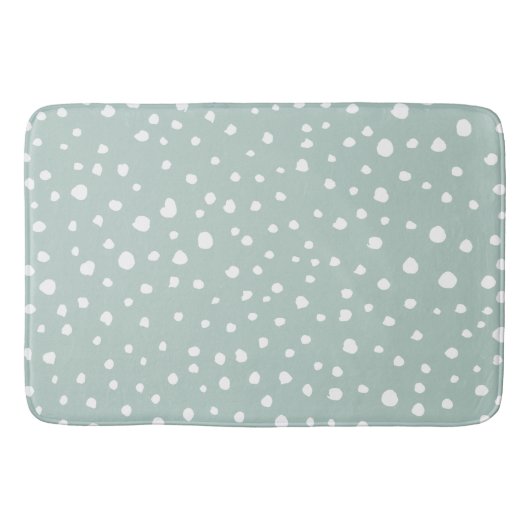 Mint Green Dalmatian Spots, Dalmatiaanse Stippen, Badmat (Voorkant)