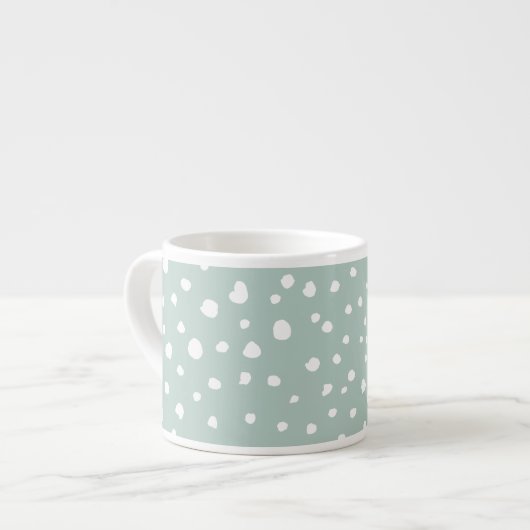 Mint Green Dalmatian Spots, Dalmatiaanse Stippen,  Espresso Kop (Links)