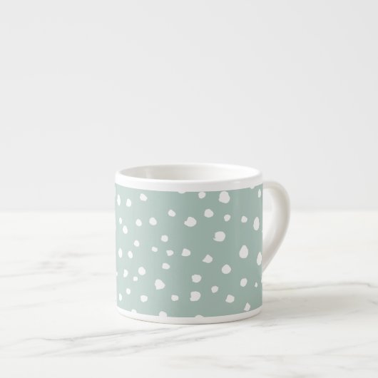 Mint Green Dalmatian Spots, Dalmatiaanse Stippen,  Espresso Kop (Voorkant rechts)