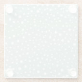 Mint Green Dalmatian Spots, Dalmatiaanse Stippen, Glazen Onderzetter (Achterkant)