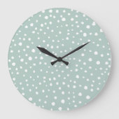Mint Green Dalmatian Spots, Dalmatiaanse Stippen,  Grote Klok (Voorkant)