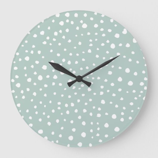 Mint Green Dalmatian Spots, Dalmatiaanse Stippen,  Grote Klok (Voorkant)