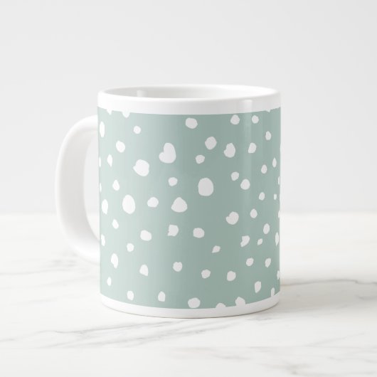 Mint Green Dalmatian Spots, Dalmatiaanse Stippen,  Grote Koffiekop (Links)