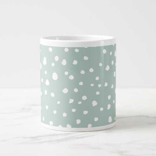 Mint Green Dalmatian Spots, Dalmatiaanse Stippen,  Grote Koffiekop (Voorkant)