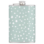 Mint Green Dalmatian Spots, Dalmatiaanse Stippen, Heupfles (Voorkant)