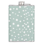 Mint Green Dalmatian Spots, Dalmatiaanse Stippen, Heupfles (Achterkant)