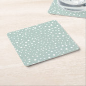 Mint Green Dalmatian Spots, Dalmatiaanse Stippen, Kartonnen Onderzetters (Schuin)