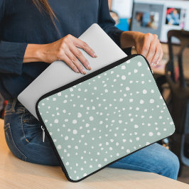 Mint Green Dalmatian Spots, Dalmatiaanse Stippen,  Laptop Sleeve