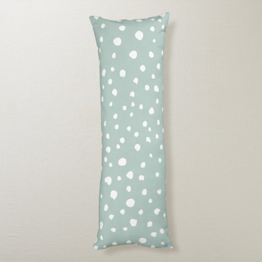 Mint Green Dalmatian Spots, Dalmatiaanse Stippen,  Lichaamskussen (Achterkant (Verticaal))
