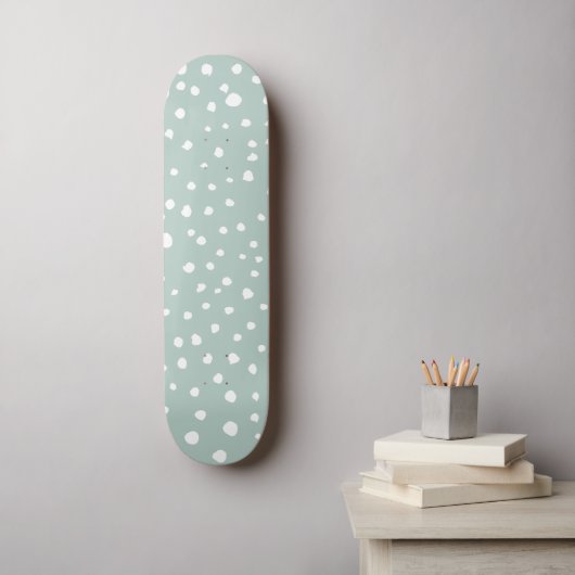 Mint Green Dalmatian Spots, Dalmatiaanse Stippen,  Persoonlijk Skateboard (Muurkunst)