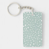 Mint Green Dalmatian Spots, Dalmatiaanse Stippen,  Sleutelhanger (Voorkant)