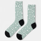 Mint Green Dalmatian Spots, Dalmatiaanse Stippen, Sokken (Links)