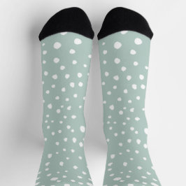 Mint Green Dalmatian Spots, Dalmatiaanse Stippen,  Sokken