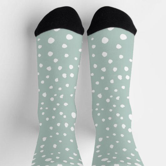 Mint Green Dalmatian Spots, Dalmatiaanse Stippen, Sokken (Top)