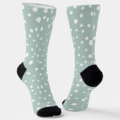 Mint Green Dalmatian Spots, Dalmatiaanse Stippen, Sokken (Gebogen)