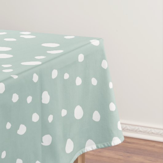 Mint Green Dalmatian Spots, Dalmatiaanse Stippen,  Tafelkleed (Voorbeeld)