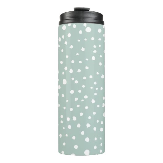 Mint Green Dalmatian Spots, Dalmatiaanse Stippen,  Thermosbeker (Voorkant)