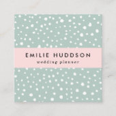 Mint Green Dalmatian Spots, Dalmatiaanse Stippen, Vierkante Visitekaartje (Voorkant)