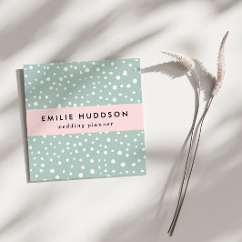 Mint Green Dalmatian Spots, Dalmatiaanse Stippen,  Vierkante Visitekaartje