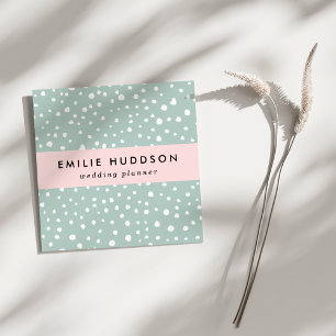 Mint Green Dalmatian Spots, Dalmatiaanse Stippen,  Vierkante Visitekaartje