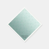 Mint Green Damask Aangepaste Bruiloft Servetten (Hoek)