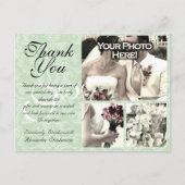 Mint Green Damask Bruiloft Dank u Kaart 3 Foto's (Voorkant)