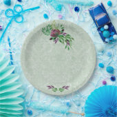 Mint Green Damask Custom Paper Borden 9" Papieren Bordje (Feest)