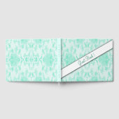 Mint Green Damask Guest Book Gastenboek (Volledig)