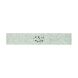 Mint Green Damask Invitation Belly Band Uitnodigingen Wikkel