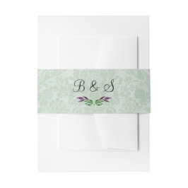 Mint Green Damask Invitation Belly Band Uitnodigingen Wikkel
