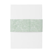 Mint Green Damask Invitation Belly Band Uitnodigingen Wikkel (Achterkant Voorbeeld)
