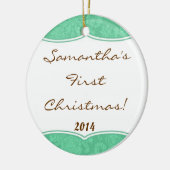 Mint Green Damask Lace Personal Name Ornament (Links)