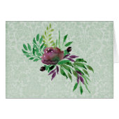 Mint Green Damask Note Kaart, enveloppen inbegrepe (Voorkant Horizontaal)