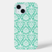 Mint Green Damask Patroon Case-Mate iPhone Case (Achterkant)