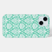 Mint Green Damask Patroon Case-Mate iPhone Case (Achterkant (horizontaal))
