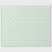 Mint Green Damask Pattern | DIY Achtergrondkleur Cadeaupapier (Vlak)