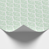 Mint Green Damask Pattern | DIY Achtergrondkleur Cadeaupapier (Hoek)