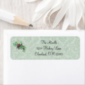 Mint Green Damask Retouradres Labels (Insitu)