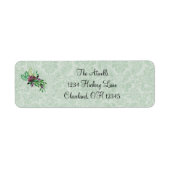 Mint Green Damask Retouradres Labels (Voorkant)
